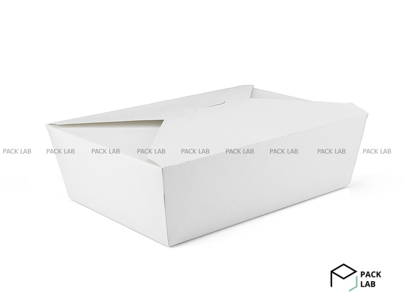 Lunch box №3 paper white 196*140*65 mm